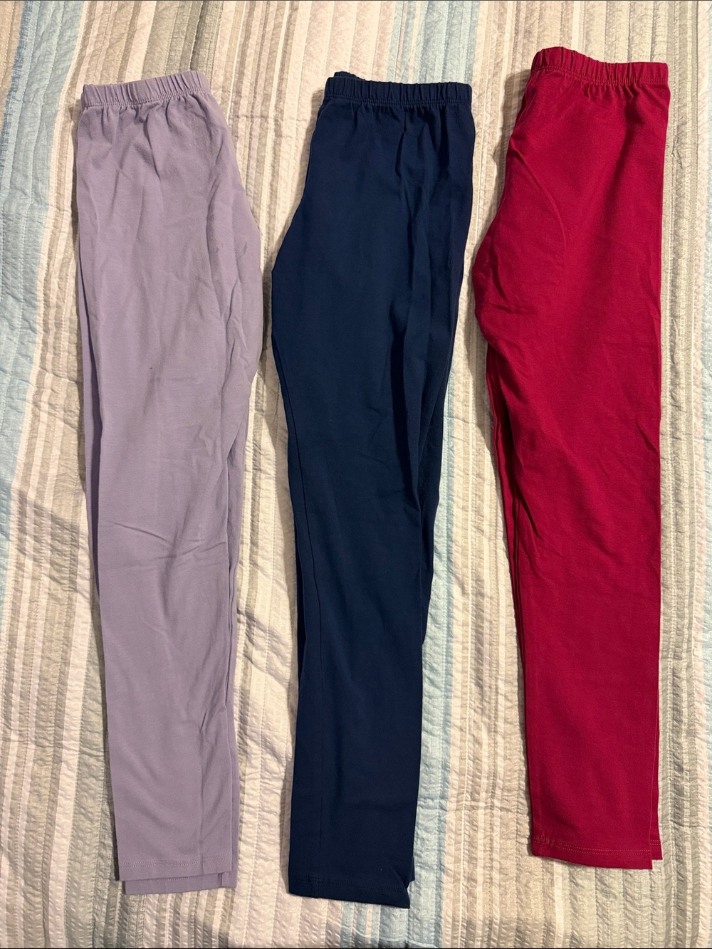 NWOT Place Girls' Leggings Trio - Lavender, Navy, Red